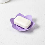 support savon moderne fleur lotus adhésif couleurs vert violet jaune rose gris opaquet