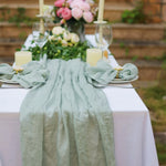 serviettes table vert olive rose bleu clair gris texture lin naturelle classique maison wedding