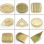 paniers bambou tissage régulier motifs géométriques naturel vert clair traditionnels artisans respectueux environnement