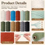 corde macramé coton nylon blanc rose bleu rouge vert marron gris colorées torsadé