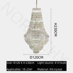 lustre cristal facettes transparent classique salon chambre éclairage deco pendentif facile lumière chambre decoration