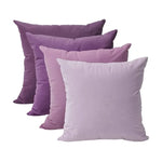 housse coussin violet velours doux décoration canapé chambre lit moderne unis 30x50cm 45x45cm