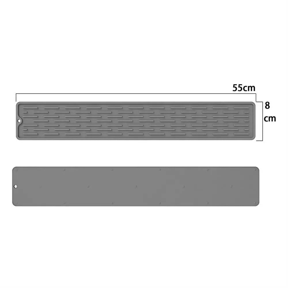 tapis table silicone rectangulaire moderne rayures ondulées gris noir protection cuisine support vaisselle
