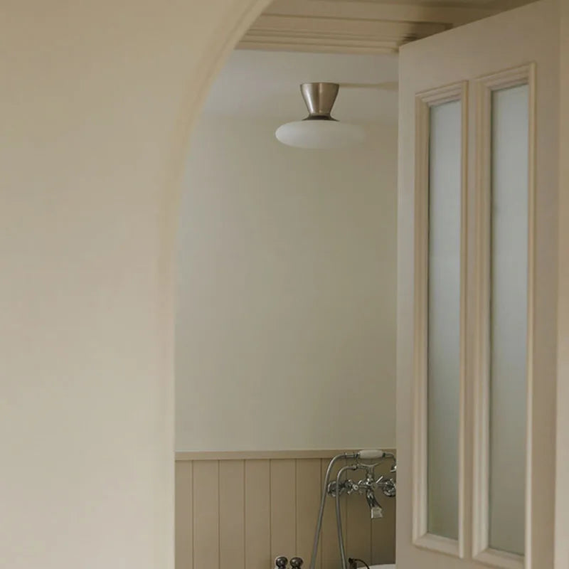 lampe suspendue moderne métal blanc doré forme champignon salon chambre cuisine