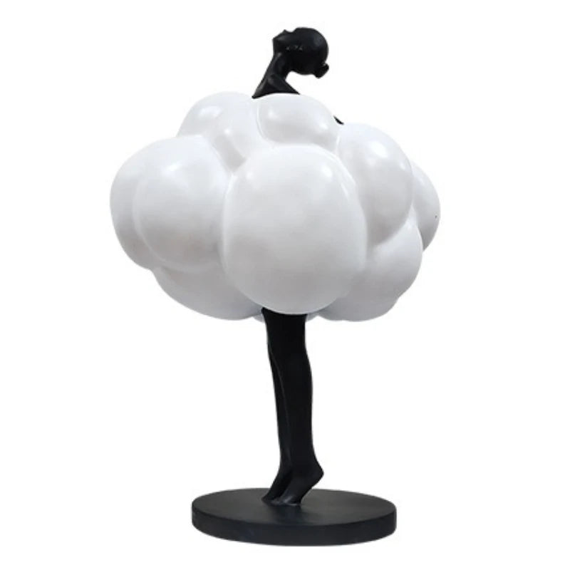 ornement sculptural figure humaine nuage abstrait moderne noir blanc intérieur décoration maison