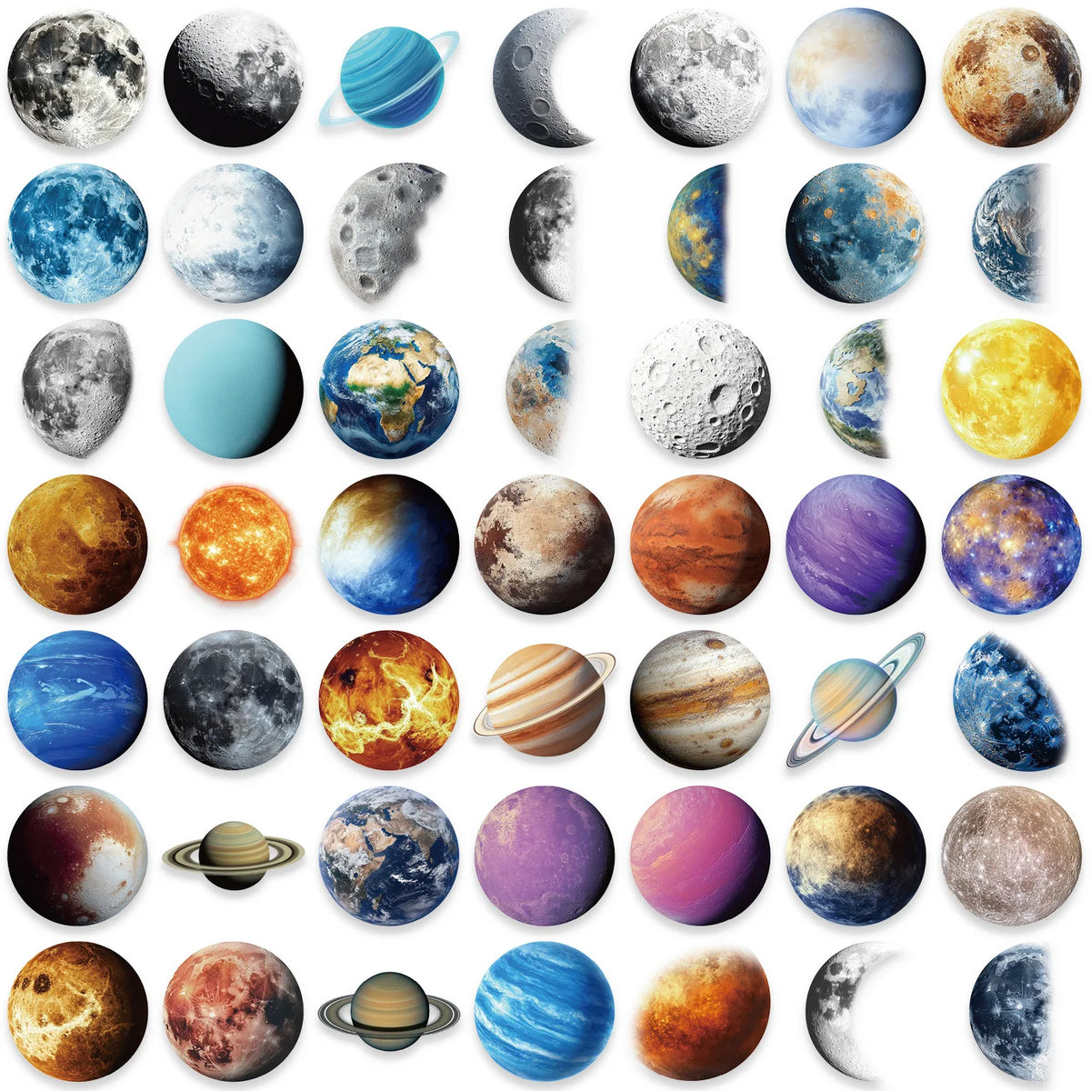 autocollants planètes système solaire éducatifs astronomie espace enfants teens journaling scrapbooking 50 pièces réutilisables