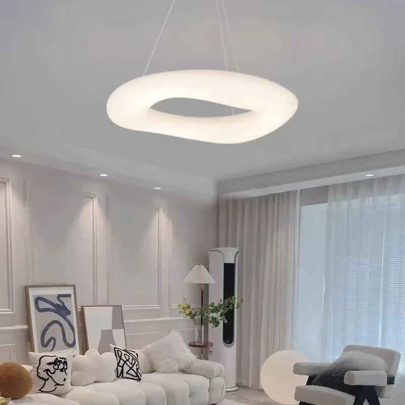 Suspension lumineuse moderne blanche minimaliste salon chambre 45cm 50cm 60cm 75cm 90cm