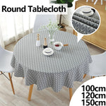 nappe ronde gris jaune moderne 100cm 120cm 150cm motifs géométriques abstraits table décoration intérieureextérieur