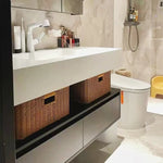 panier rangement rotin marron clair rustique salle bain salon