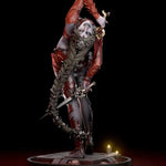 statue résine rouge noire détails métalliques gothique articulée anniversaire 14+