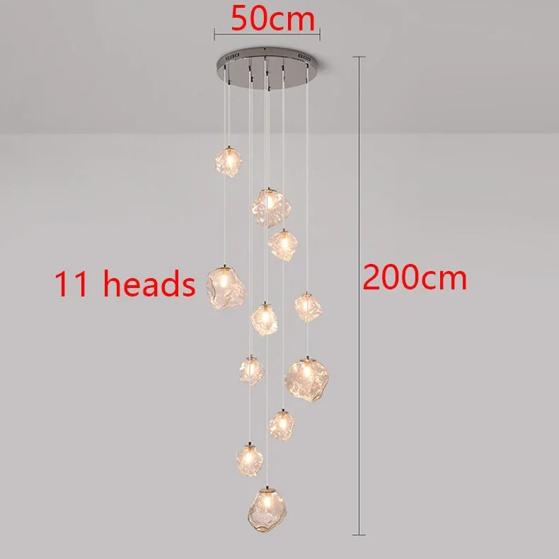 Suspension lumineuse moderne dorée noir formes géométriques brillantes salon chambre
