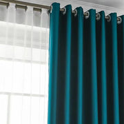 rideau moderne élégant bleu turquoise motif floral transparent voilage blanc opaques métalliques