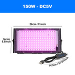 lampe led croissance végétale 50w 100w 150w violet noir moderne dimmer tringles aluminium