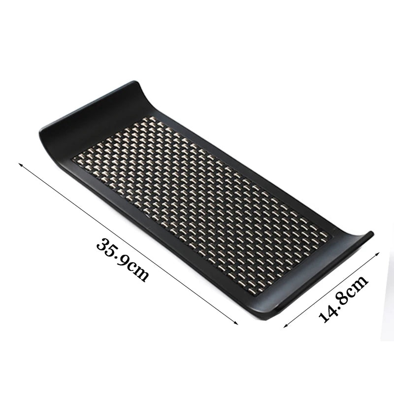 plateau rangement noir tissu géométrique moderne vaisselle mélamine utilisation salon entrée cuisine decoration