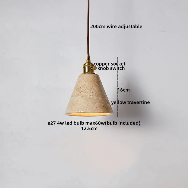 suspension lumineuse moderne pierre naturelle blanc brun lustre salon cuisine chambre minimaliste