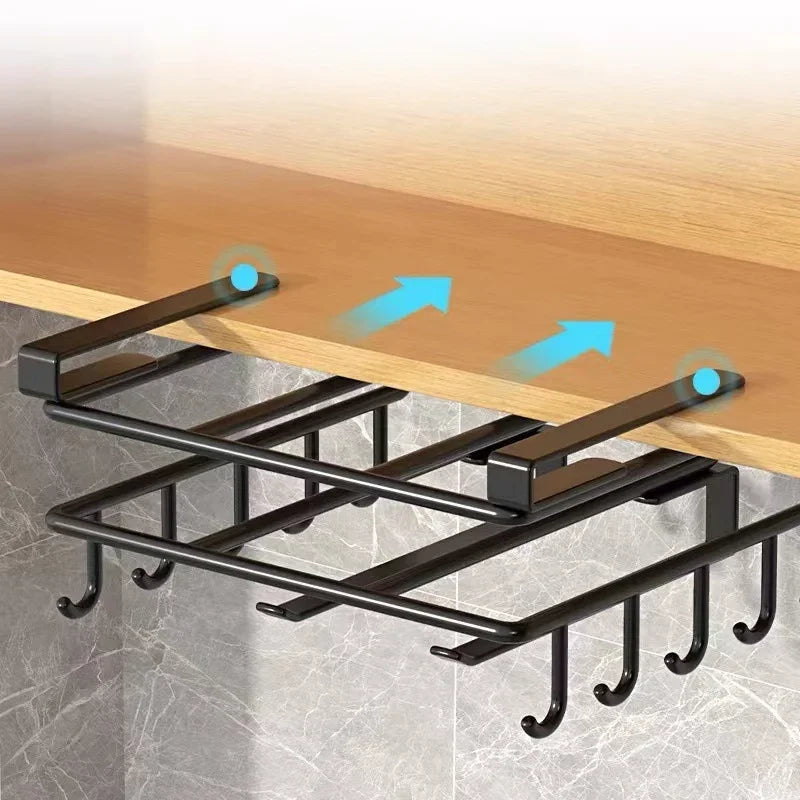 étagère pliable noire bambou métal clips magnétiques cuisine