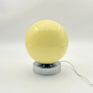 lampe table sphère verre blanc orange moderne décoration chambre table nuit lumière douce trois