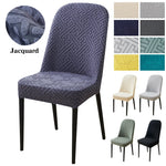 housse chaise extensible jacquard gris moderne fauteuil salle manger banquet