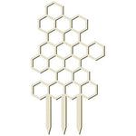 support plante grimpante nid d'abeille bois clair hexagonnel moderne minimaliste fixations piquets potextérieur