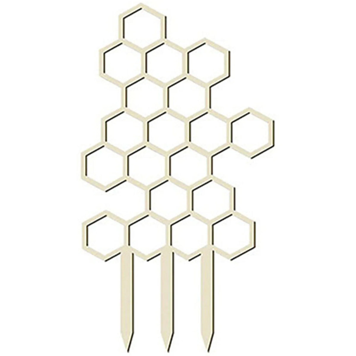 support plante grimpante nid d'abeille bois clair hexagonnel moderne minimaliste fixations piquets potextérieur