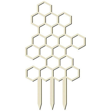 support plante grimpante nid d'abeille bois clair hexagonnel moderne minimaliste fixations piquets potextérieur