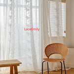rideau blanc dentelle transparent classique haute absorption scène enfants mariageDecoration