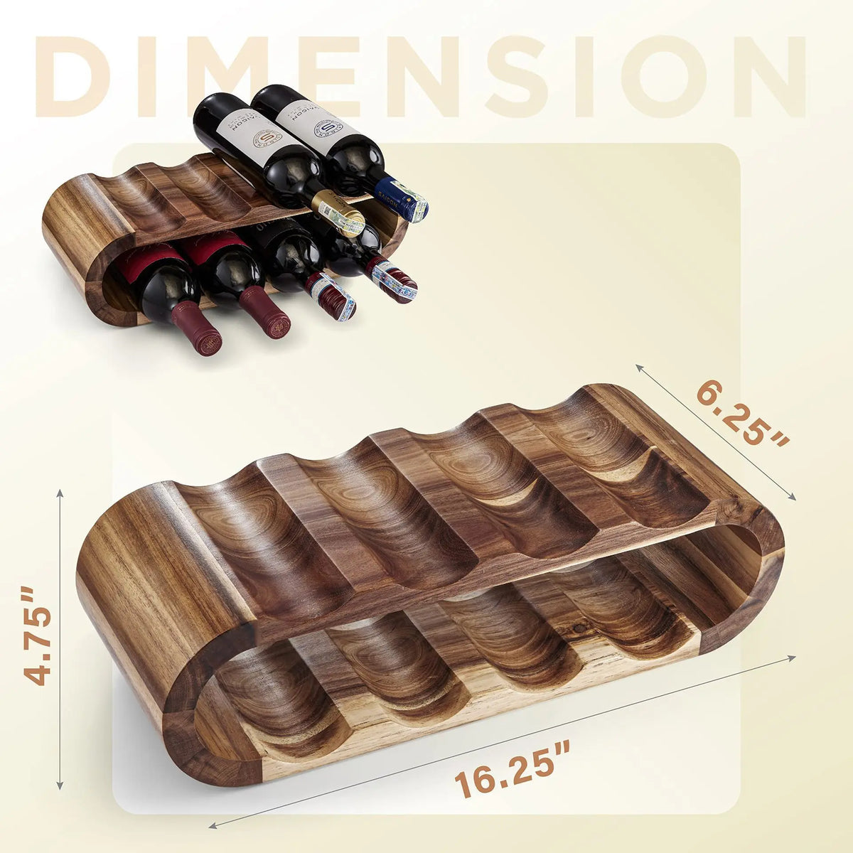 présentoir bouteilles vin bois marron moderne sculpture rangement table cuisine manger