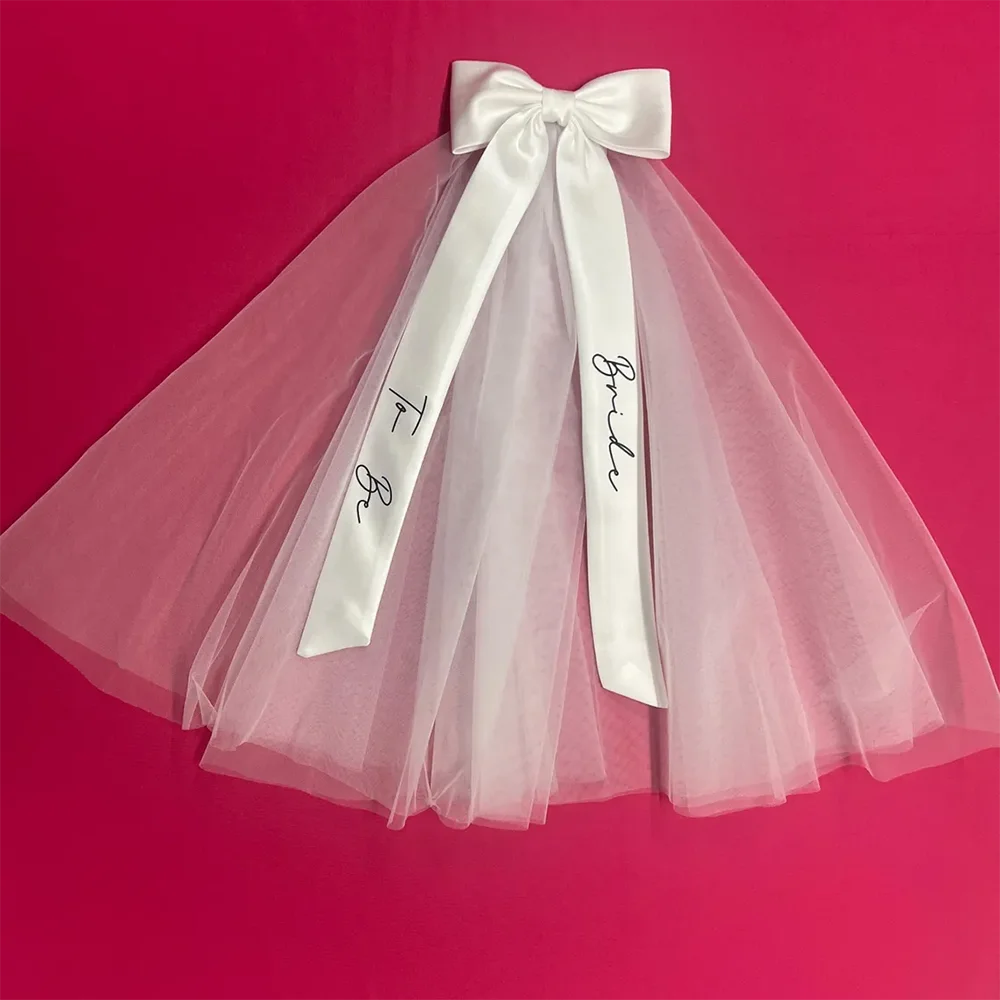 voile mariée tulle satin blanc rose bride to be clip ruban inscription mariage festive