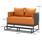 canapé moderne orange gris coussins structure métallique scandinave minimaliste canapé d'angle forme