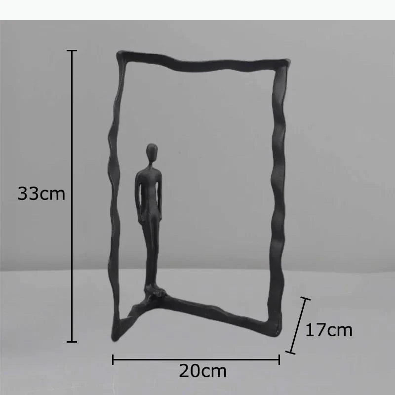 décoration moderne statue mannequin noir texture rugueuse support abstraction contemporaine minimalist esthétique