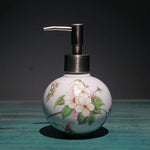 ensemble produits salle bain céramique blanc floral tasses porte savon distributeur savon porte brosse