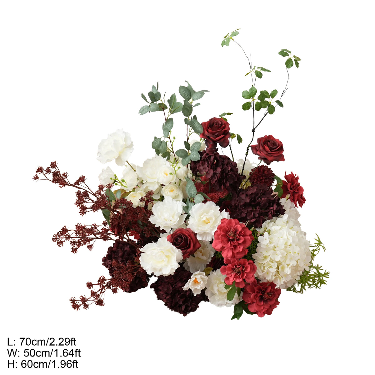 bouquet fleurs artificielles rouge blanc vert extérieur intérieur décoration maison événement mariage anniversaire partys
