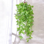 Guirlande végétale artificielle 105cm feuilles ovales vertes brillantes décoration naturelle extérieure intérieure mariage fête