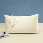 lot deux taies d'oreiller lyocell eucalyptus bleu clair unies lit chambre moderne