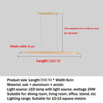 lampe suspendue bois marron clair moderne 120cm 150cm 180cm 200cm certification ul vde ccc