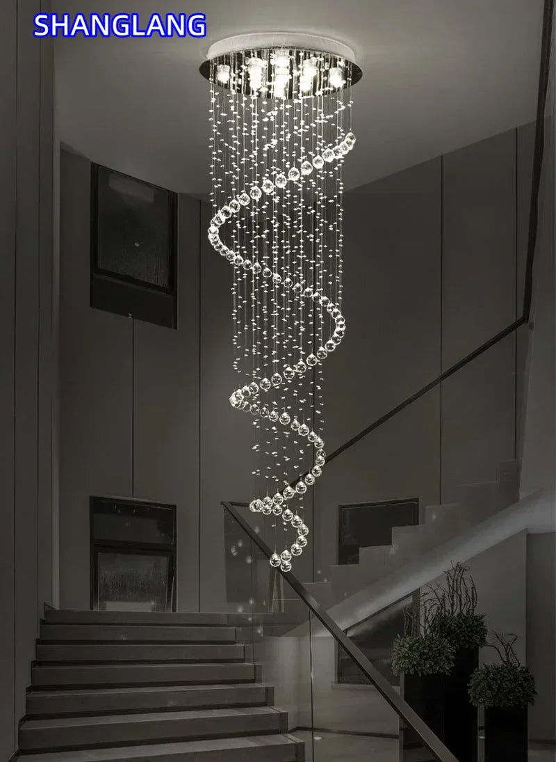 suspension lumineuse moderne spirales transparentes alliage 90 260V 249 2000lm