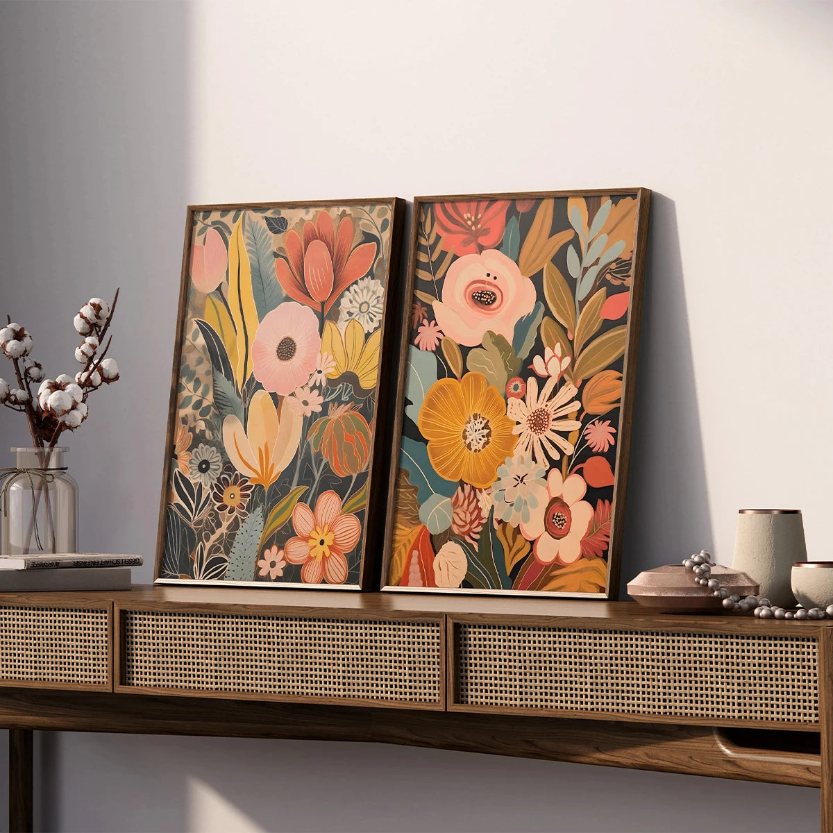 toile d'art moderne floral abstraite multicolore contemporaine chambres salon decoration maison