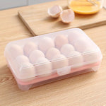 boîte œufs transparente pratique moderne 15 grilles clips poignées bleu clair rose clair plastique
