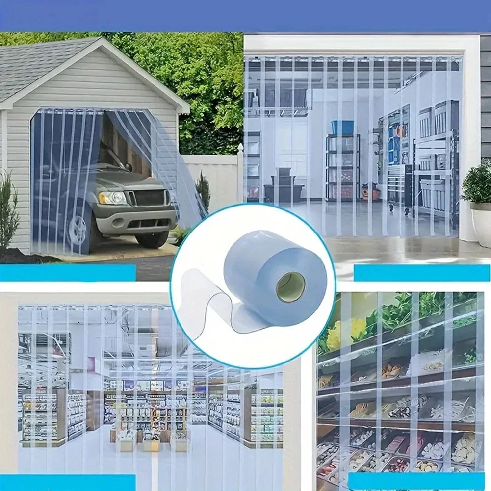 rideau porte transparent pvc anti poussière coupe vent commercial intérieur extérieur