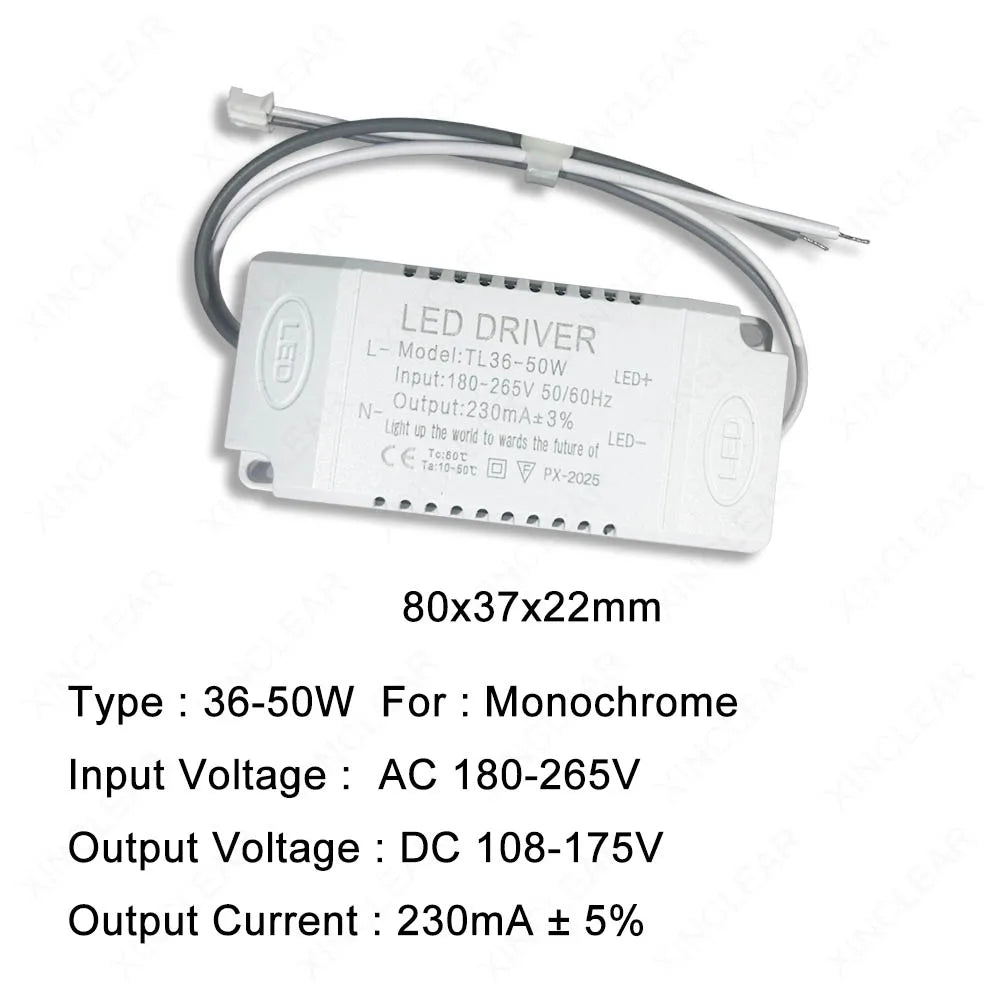 pilote led driver 24v 60v 120v 165v 265v 8w 18w 36w blanc moderne perforations
