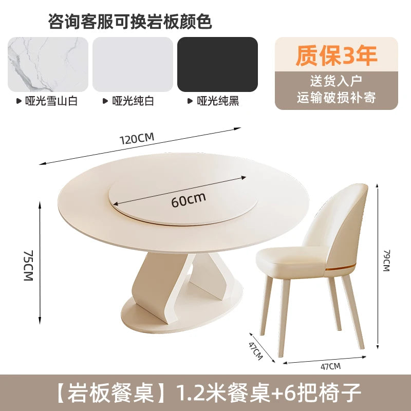 table manger ronde blanche moderne chaises minimaliste intérieur bois blanc