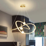 suspension lumineuse moderne or noir câbles suspendus ampoules led globes lumineux anneaux lumineux éléments