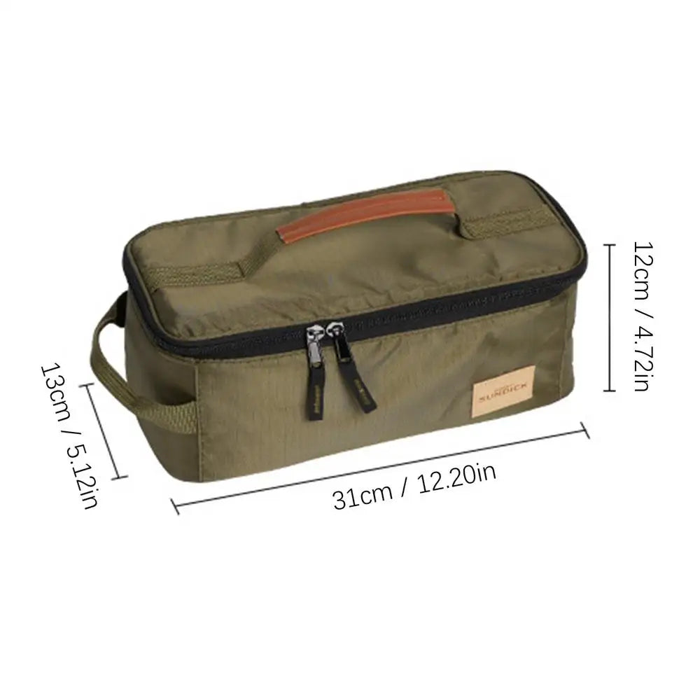 sac rangement pique nique camping isotherme vaisselle casseroles couverts opacité tissu texturé zip poignée