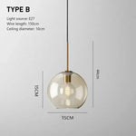 lampe suspendue moderne transparente brillante salon chambre dorée LED minimaliste câble noir