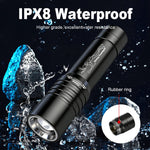 lampe torche rechargeable puissante led étanche plongée survie pêche défense travail moderne