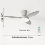 ventilateur moderne noir bois foncé simple silencieux led controle mural traditionnel garantie