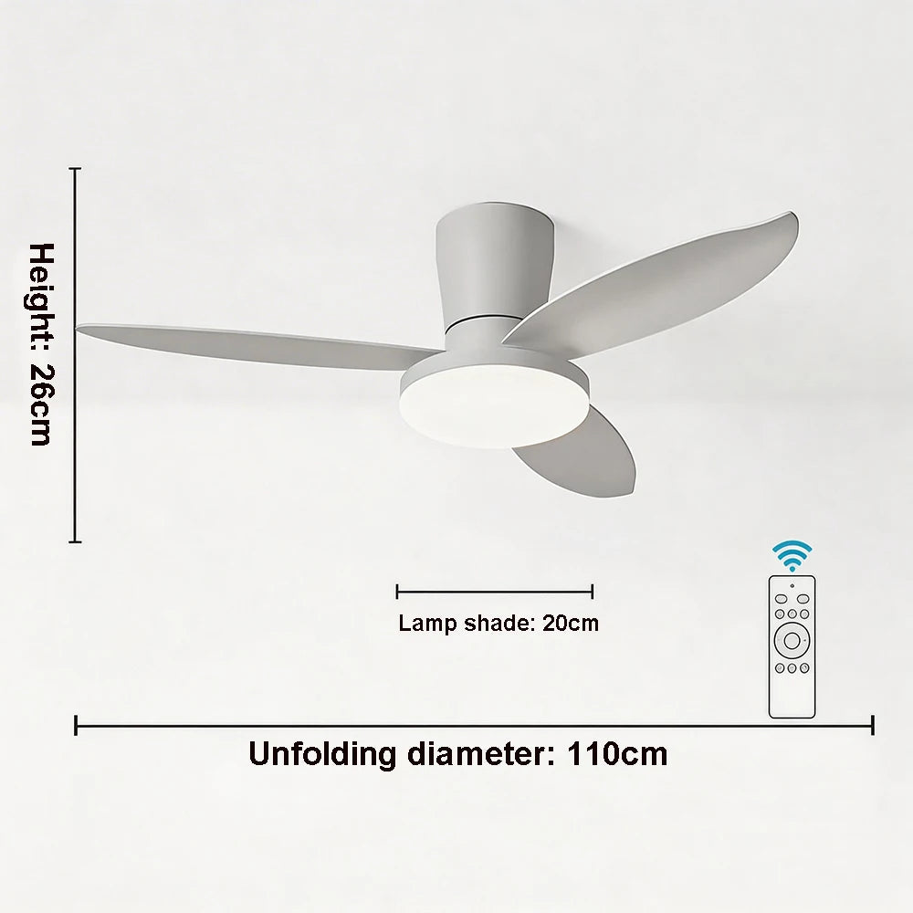 ventilateur moderne noir bois foncé simple silencieux led controle mural traditionnel garantie