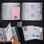 album scrapbooking pochettes transparentes anneaux métalliques rangement diy estampage modernes cartes imprimées plastique lisse