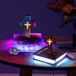 lampe décorative croix arc ciel livre bible lumineuse moderne rotation réglage lumière