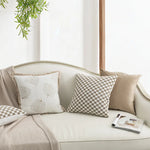 coussins decoratifs blanc beige marron clair floral classique motifs floraux